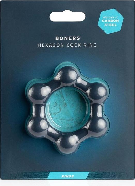 Image du produit Boners Anneau pénien hexagonal avec billes d'acier (3.80 cm)