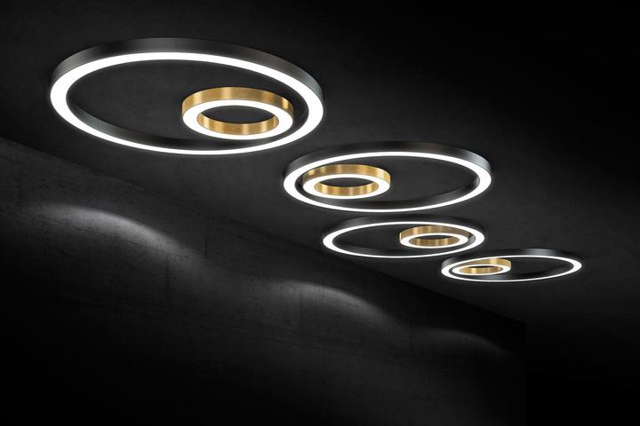 Produktbild Panzeri Design PANZERI Deckenleuchte SILVER RING 120 Schw (5852 lm)