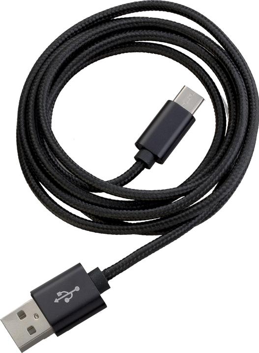Actual product image Peter Jäckel FASHION 1.5m USB Data Cable Black Type-C USB with sync and charge function (1.50 m, USB 2.0)