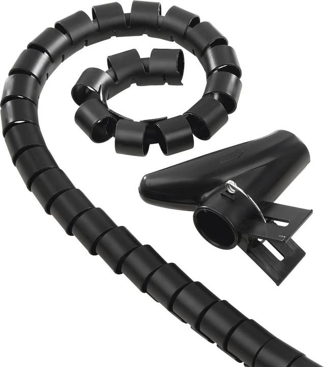 Produktbild Hama Flexibler Spiral-Kabelschlauch, universal, 20 mm, 2,5 m, Schwarz (Kabelspiralschlauch, 250 cm)