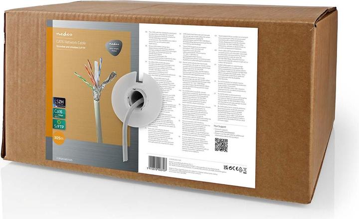 Image du produit Nedis Câble réseau en rouleau | CAT6 | Câble torsadé | S/FTP | Cuivre pur | 305.0 m | Intérieur (S/FTP, CAT6, 305 m)