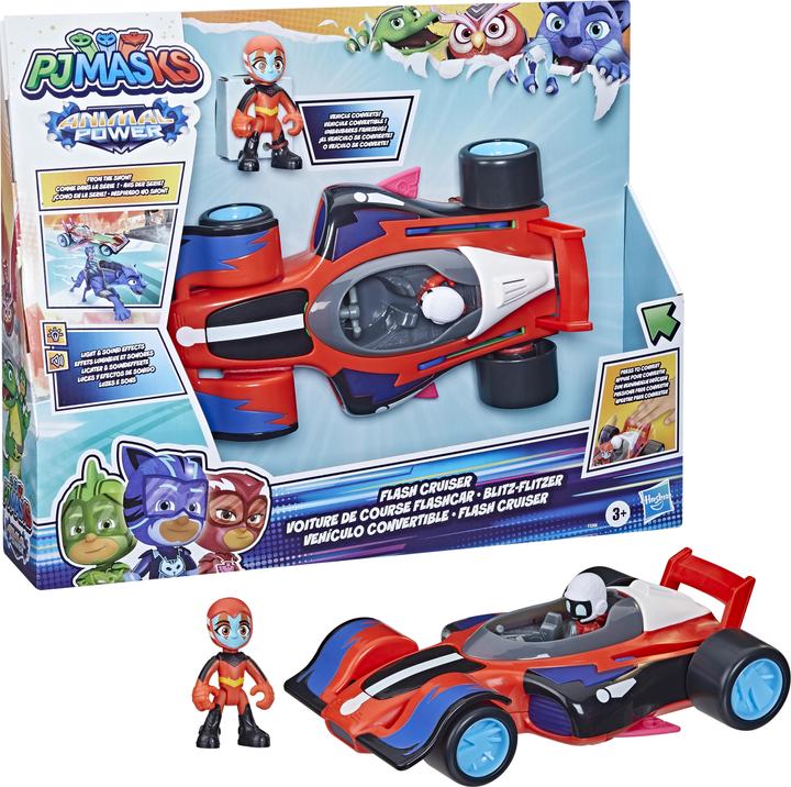 Produktbild PJ Masks Animal Power Blitz-Flitzer Vorschulspielzeug, verwandelbares Auto mit Lichtern und Geräusch