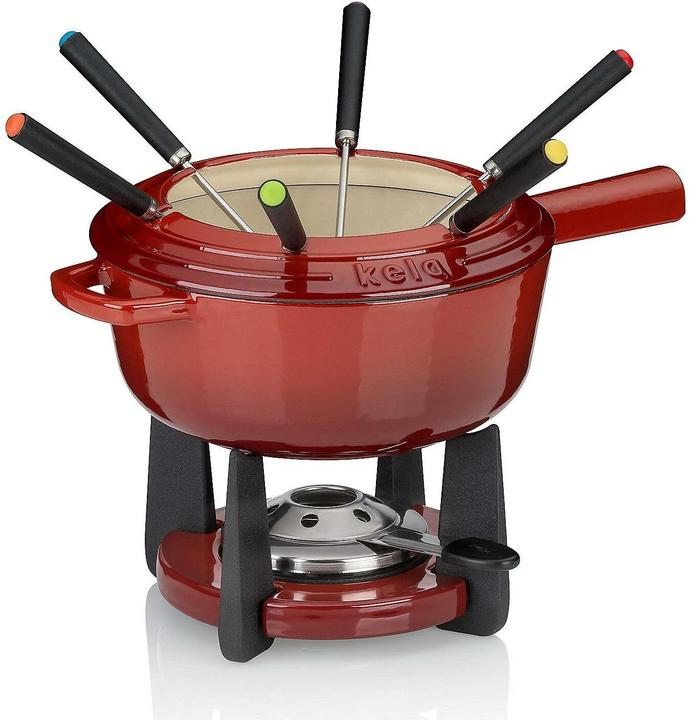 Kela Set per fonduta di formaggio Calido 11 pezzi, rosso (Fondue di formaggio)