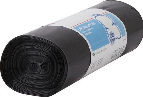 Image du produit Office Depot Sacs poubelle 240 L à lien coulissant Noir PE (polyéthylène) 65 microns (10 x, 240 l)
