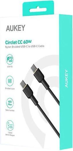 Immagine prodotto Aukey USB-C - Cavo USB-C, PD 60W, 1,8 m (1.80 m, USB 3.2 Gen 1)