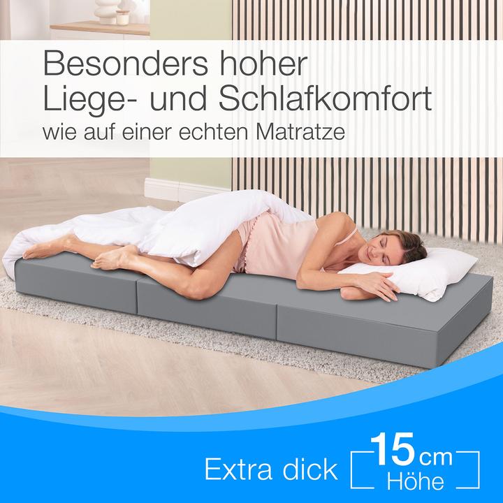 Produktbild Bestschlaf Klappmatratze, 3-teilige Faltmatratze, Reisebett, Gästematratze (75 x 195 cm, Schaumstoffkern)