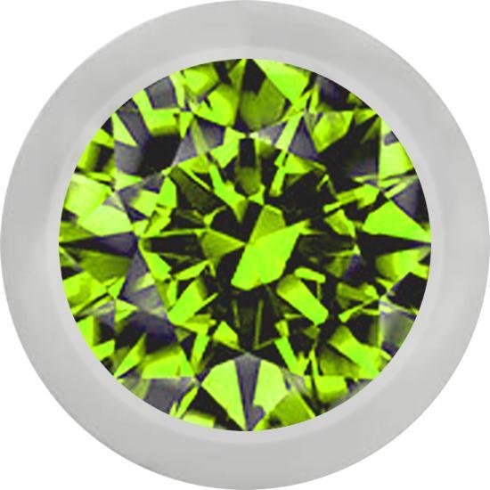 Produktbild Star Piercing Micro Kugel silber mit Kristall hellgrün (ohne Messing, Chirurgenstahl 316L)