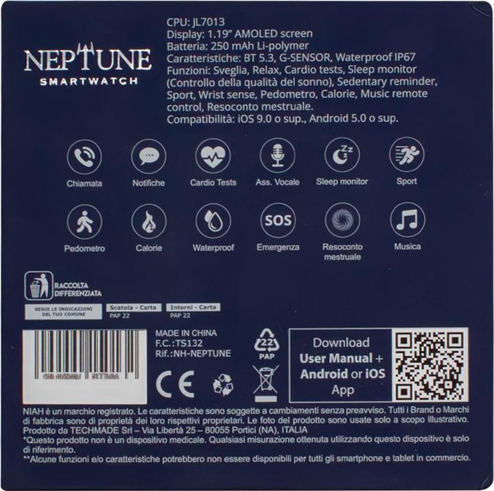 Produktbild Techmade Herren-Smartwatch Neptun (42 mm)