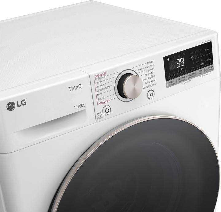 Image du produit LG D4R7011TSWG Laveuse-sécheuse Installation gratuite Chargement frontal Noir, Blanc D