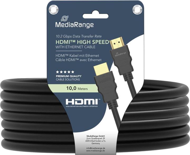 Immagine prodotto MediaRange Connettore Ethernet ad alta velocità HDMI. 10Gibt/s 10m (10 m, HDMI)