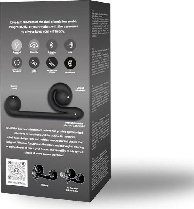 Actual product image Snail Vibe Duo Vibrator - Black