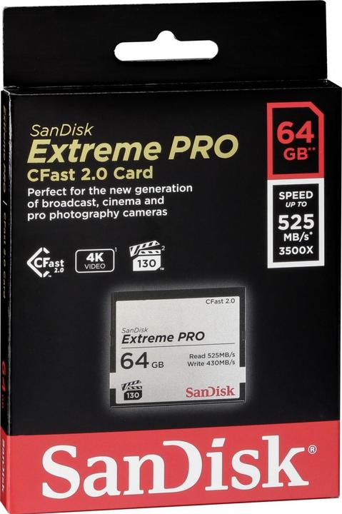 Produktbild SanDisk CFast Card Extreme Pro 64GB (64 GB, CFast 2.0)