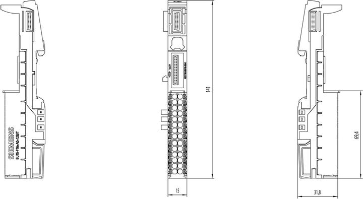 Produktbild Siemens SIMATIC ET 200SP 6ES7193-6BP40-0BA1 BASEUNIT BU15-P16+A0+12B/T