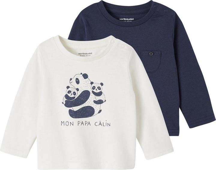 Actual product image Vertbaudet 2-pack baby shirts BASICS (62)