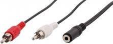 Actual product image T'nB CABLE AUDIO JACK 3,5MM VERS 2X RCA 2M F/M (NOIR) (2 m)