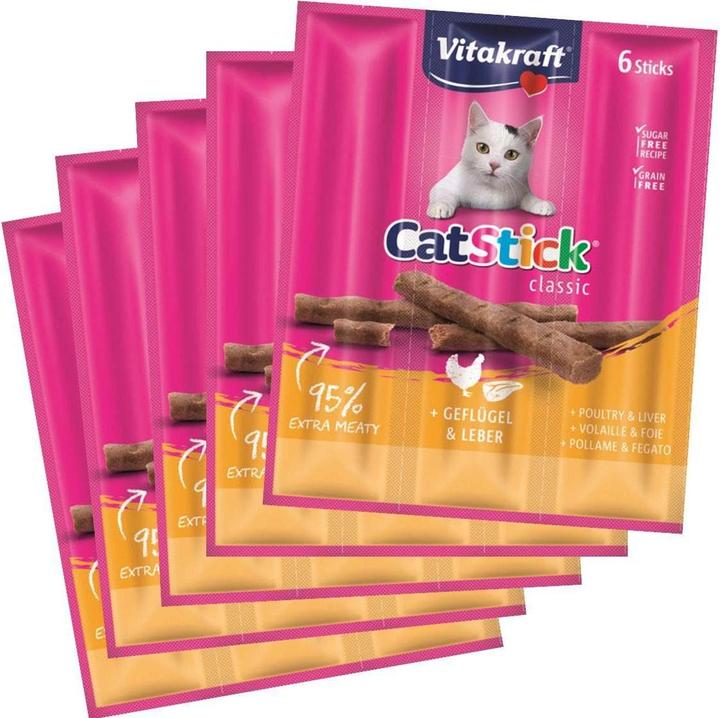 Image du produit Vitakraft Vita Cat Stick mini volaille & foie (Adulte, 30 pcs, 180 g)