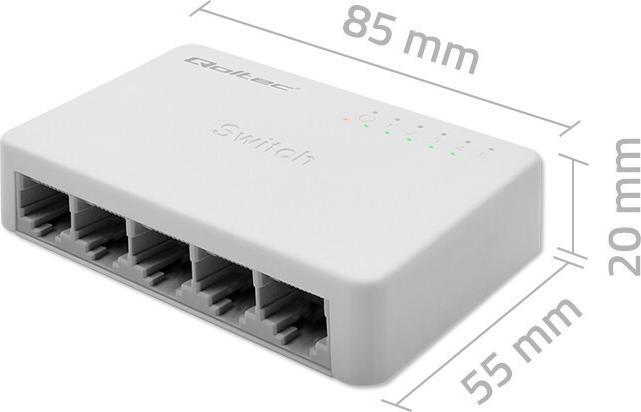 Produktbild Qoltec Netzwerk Switch 5xRJ45 Port 1000Mbps LAN (5 Ports)