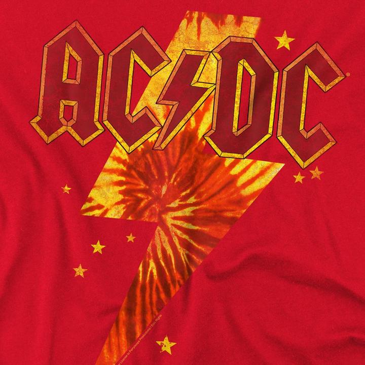 Actual product image AC/DC Mens Tie Dye Bolt T-Shirt (L)