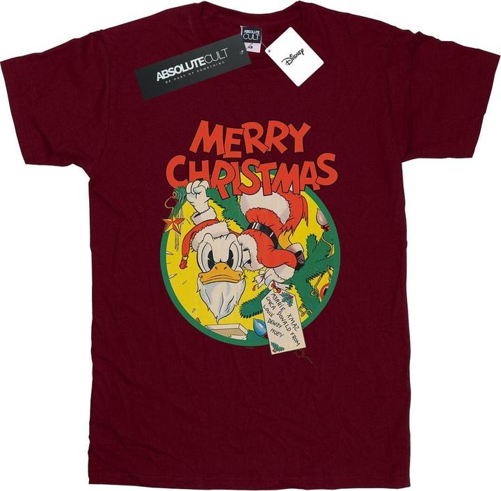 Immagine prodotto Disney Donald Duck Merry Christmas Maglietta Ampia Donna (XL)