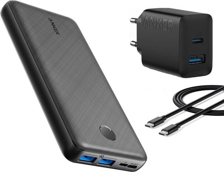 Actual product image Anker PowerCore Essential 20.000 mAh, PowerIQ USB-C quick charge + 20W (20000 mAh)