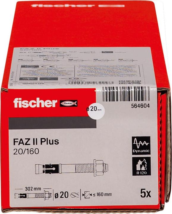 Actual product image Fischer Wedge anchor FAZ II Plus 20/160 (5 pcs.)