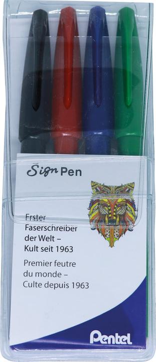 Actual product image Pentel Fibre-tip pen Sign Pen (Multicoloured, 4 x)