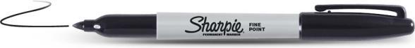 Actual product image Sharpie Permanent marker 0.9 mm bullet tip, fine, black (Black, 0.90 mm, 12 x)