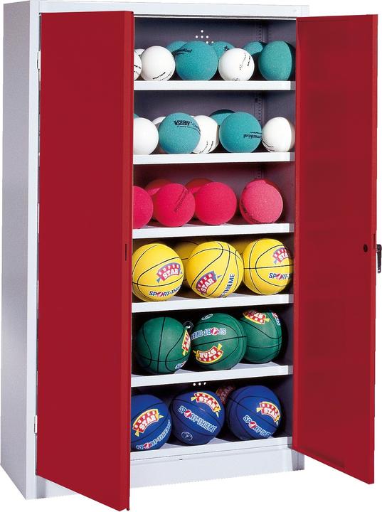 C+P Armoire à balles (hxlxp : 195x120x40 cm, avec portes battantes en tôle pleine, type 3)