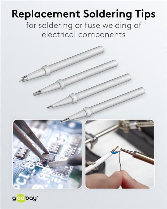 Actual product image Goobay Spare soldering tip set for soldering station AP 2, 4 different types (Soldering tip)