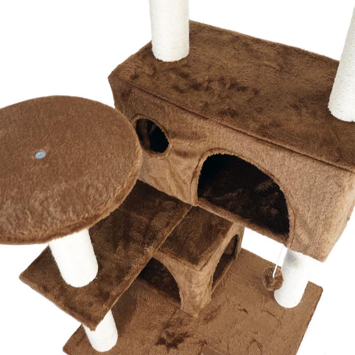 Immagine prodotto Wiltec Albero tiragraffi marrone 130 cm Albero tiragraffi per gatti Albero arrampica gatti (130 cm, Marrone)