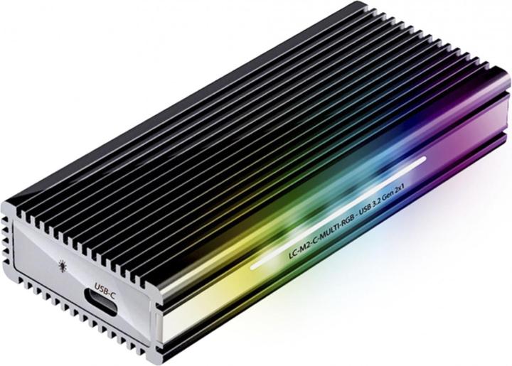 LC-Power Externes Gehäuse LC-M2-C-MULTI-RGB M.2 (M.2 2242, M.2 2260, M.2 2280)