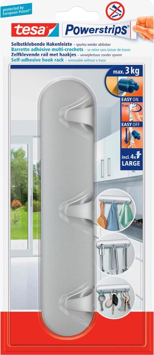 Produktbild tesa Powerstrips Hakenleiste 3er-Haken