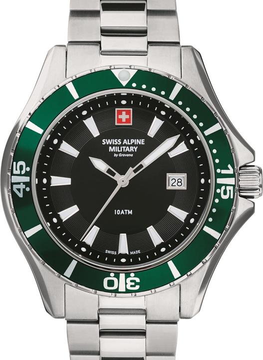 Swiss Alpine Military 7040.1134 Diver 45mm 10ATM (Lünette drehbar links, Taucheruhr, 45 mm)