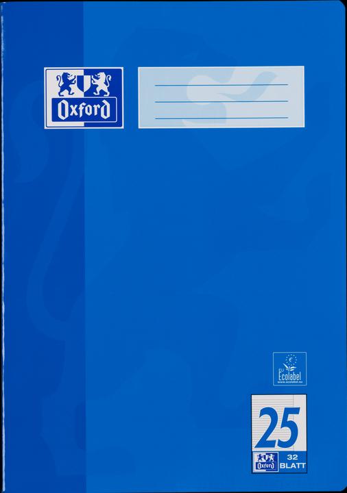 Image du produit Oxford Cahier d'école, A4, linéature 25 (A4, À rayures, Couverture rigide)
