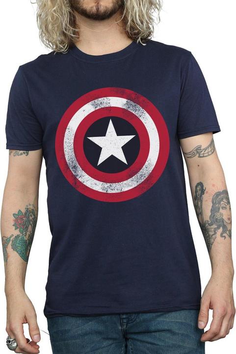 Produktbild Captain America Distressed Schild TShirt (XL)