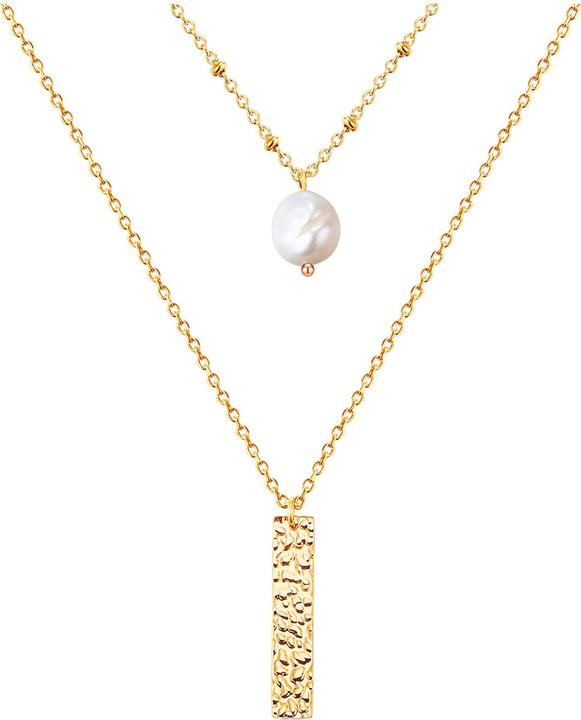 Image du produit Valero Pearls Femme Acier inoxydable Perle d'eau douce or jaune 38,0/40,0 cm Chaîne de base + 5,0 cm Extension - (Acier inoxydable, 40 - 45 cm)