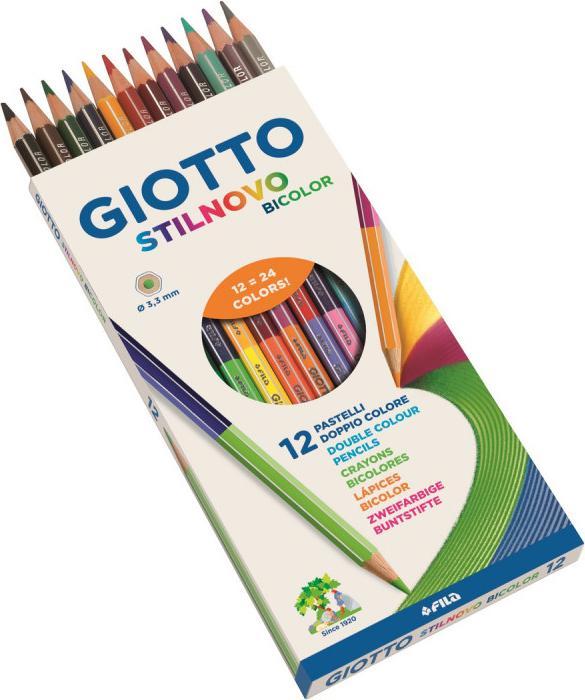 Actual product image Giotto Colored pencil Stilnovo Bicolor 12s (Multicolor, 12 x)