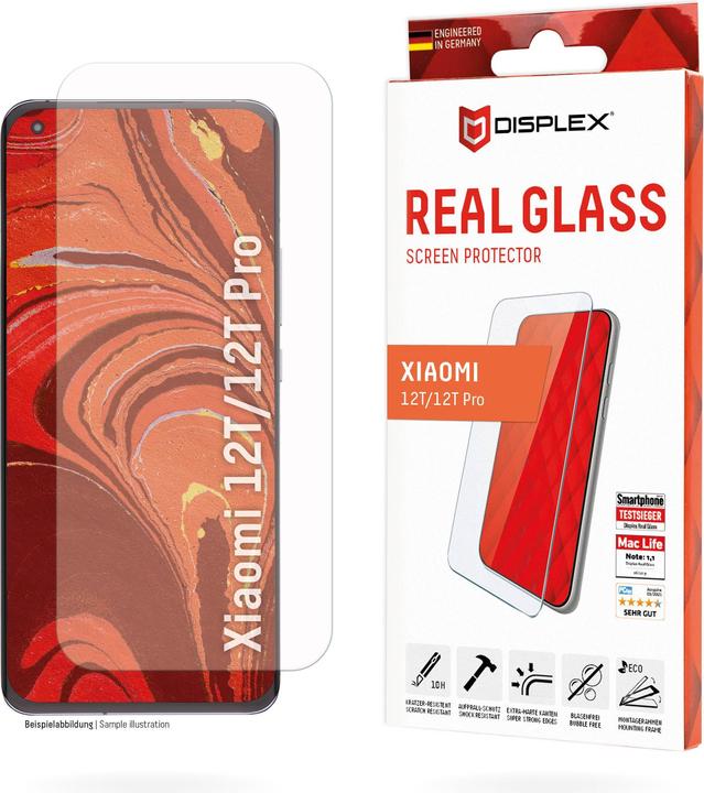 Actual product image Displex Real Glass, 2D Panzerglas (1 Piece, Xiaomi 12T Pro, Xiaomi 12T)