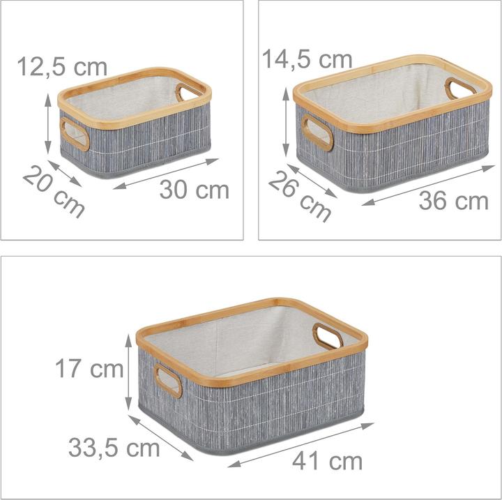 Immagine prodotto Relaxdays 3x cestino di stoccaggio (3 x, 41 x 33,5 x 17 cm)