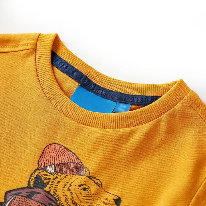 Immagine prodotto VidaXL Camicia da bambino a maniche lunghe ocra 104,Materiale: 100 (104)