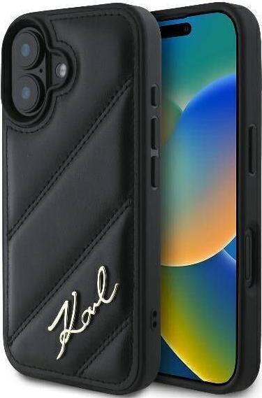 Image du produit Karl Lagerfeld KLHCP16SPQDSMGK iPhone 16 6.1" czarny/black hardcase Quilted Signature (Apple iPhone 16)