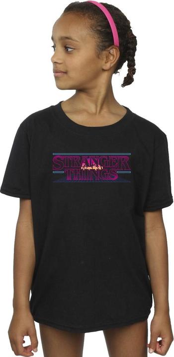 Actual product image Netflix Girls Stranger Things Retro Title Cotton T-Shirt (152, 158)