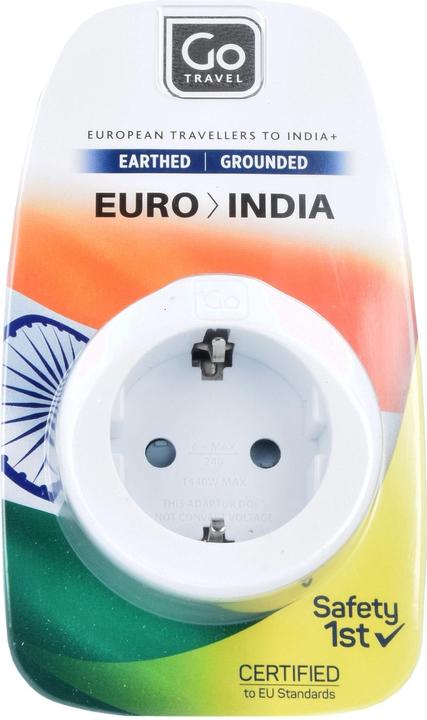 Actual product image Go Travel EU-India adapter 5.5 cm
