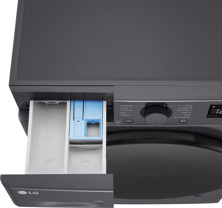 Produktbild LG F4R5011TSMB Waschmaschine 11kg AI DD, Klasse A-10%, 1400 U/min, TurboWash, Dampf (11 kg, Links)