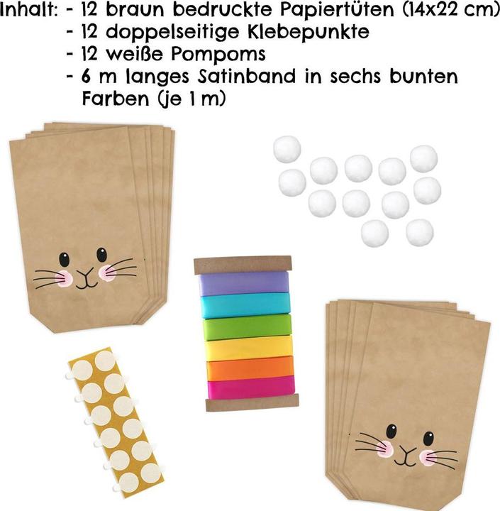 Image du produit Papierdrachen Sacs imprimés avec des motifs de lapin
