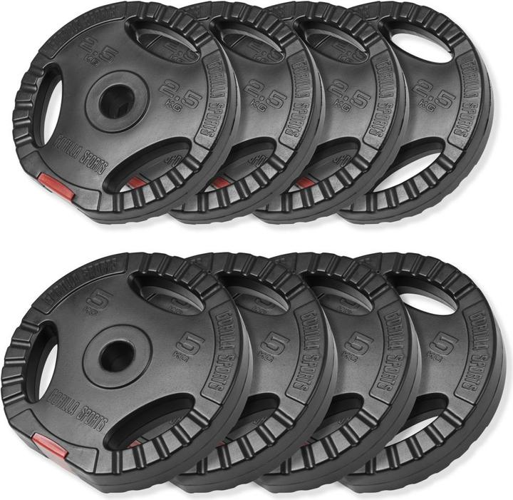 Gorilla Sports Hantelscheibenset (4 x 2.5 kg, 4 x 5 kg)