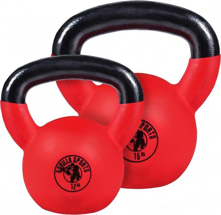 Gorilla Sports Kettlebell Set (1 x 16 kg, 1 x 12 kg)