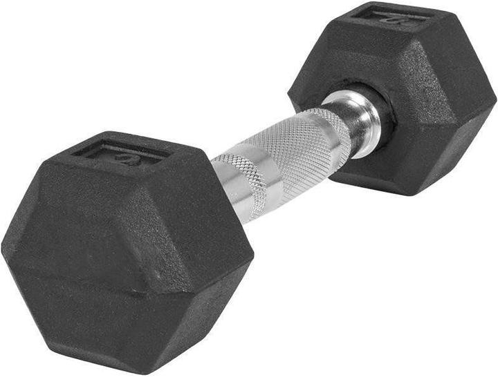 Produktbild Gorilla Sports Hexagon Gummi Studio Hantel (1 x 2 kg)