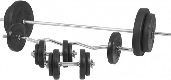 Gorilla Sports Set di bilancieri (4 x 1,25 kg, 4 x 2,5 kg, 2 x 5 kg, 2 x 10 kg, 2 x 15 kg)