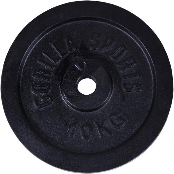 Image du produit Gorilla Sports Plaque de poids en fonte noire 1,25-15 KG (1 x 10 kg)